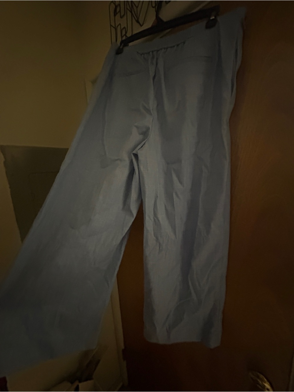 Women’s Wide Leg Light Blue Pants — High-Rise Comfort - Picture 5 of 8